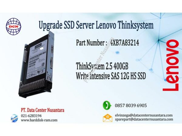 4XB7A83214 | ThinkSystem 2.5" Nytro 3750 400GB Write Intensive SAS 12Gb HS SSD