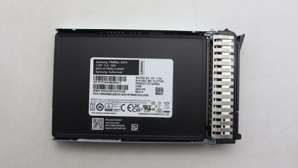 4XB7A87526 | ThinkSystem 2.5" PM893a 1.92TB Read Intensive SATA 6Gb HS SSD - Image 2