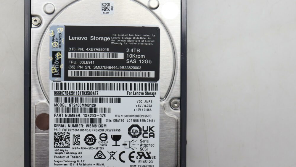 4XB7A88046 | Lenovo ThinkSystem DE Series 2.4TB 10K 2.5" HDD 2U24 - Image 5