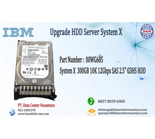 00WG685 | System X, 300GB 10K 12Gbps SAS 2.5" G3HS HDD