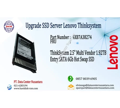4XB7A38274 | ThinkSystem 2.5" Multi Vendor 1.92TB Entry SATA 6Gb SSD