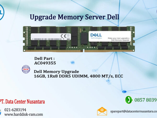 Dell Part AC049355 | Dell Memory Upgrade 16GB, 1Rx8 DDR5 UDIMM, 4800 MT/s, ECC