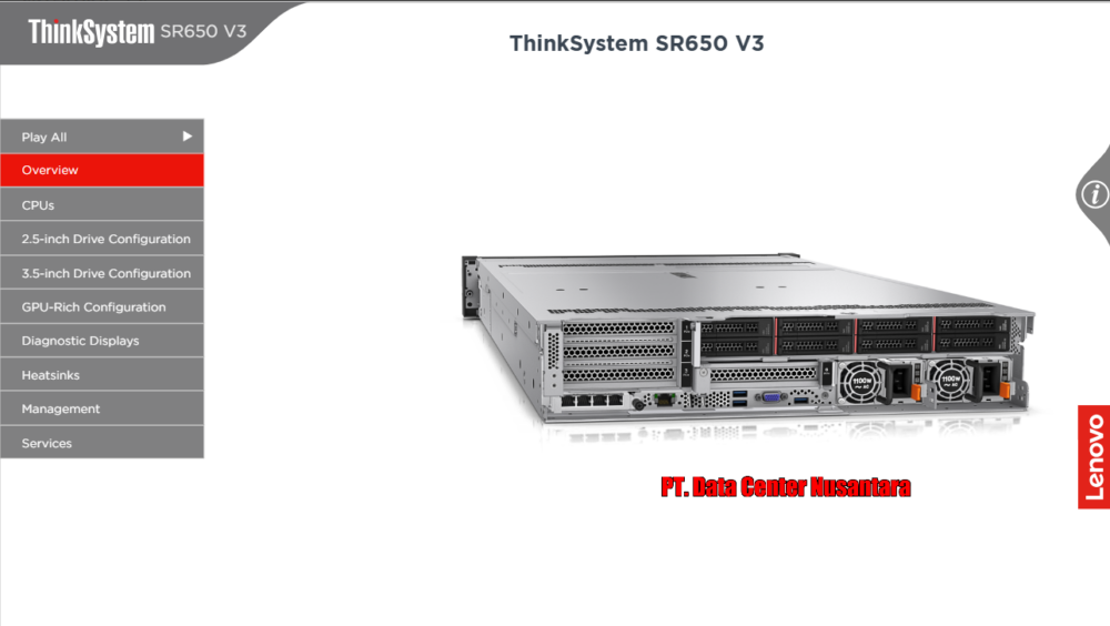 Thinksystem SR650 V3 | 2x Intel Xeon Gold 5416S 16C | 8x32GB DDR5 | 5x2.4TB SAS | 1x960GB SAS | 2x750W | 3Yrs - Image 3
