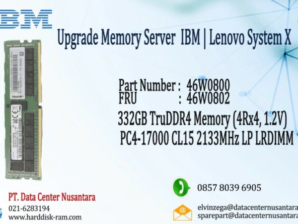 46W0800 | Memory 32GB TruDDR4 (4Rx4, 1.2V) PC4-17000 2133MHz LRDIMM