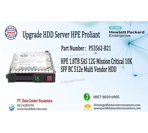 P53562-B21 | HPE 1.8TB SAS 12G Mission Critical 10K SFF BC 512e Multi Vendor HDD