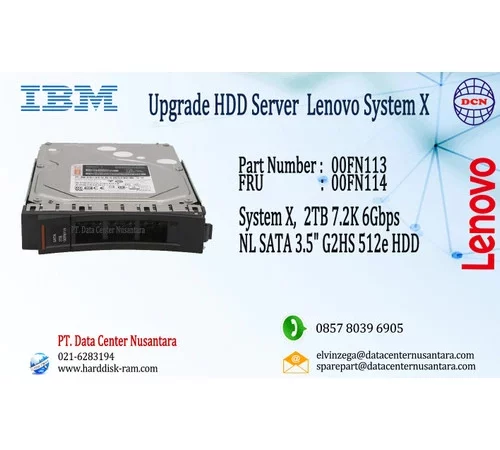 00FN113 | IBM 2TB NL SATA 3.5" 6Gbps 7.2K LFF G2HS 512e HDD