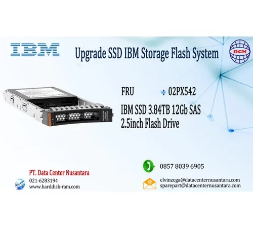 IBM 02PX542 | IBM SSD 3.84TB 12Gb SAS 2.5inch Flash Drive