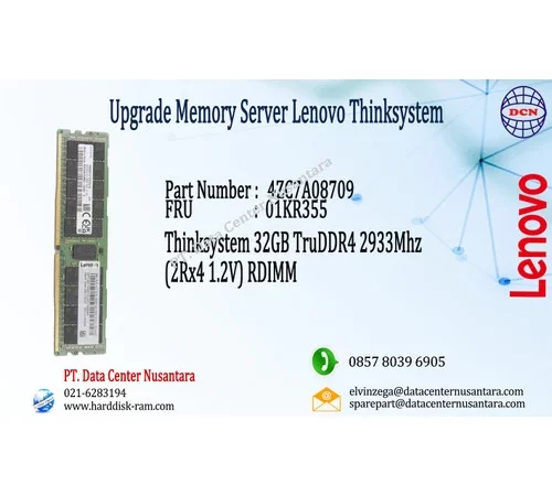 4ZC7A08709 | ThinkSystem 32GB TruDDR4 2933MHz (2Rx4 1.2V) RDIMM