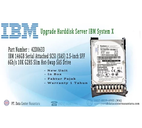 42D0633 | IBM 146GB SAS 2.5" SFF 6Gb/s 10K G2HS Slim Hot-Swap HDD