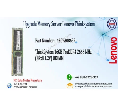 4ZC7A08699 | Memory ThinkSystem 16GB TruDDR4 2666 MHz UDIMM