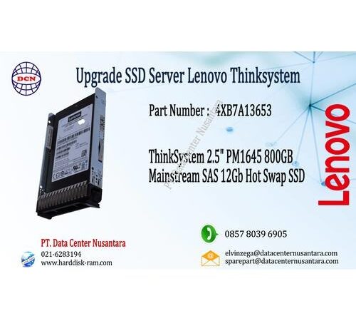 4XB7A13653 | ThinkSystem 2.5" PM1645 800GB Mainstream SAS 12Gb Hot Swap SSD