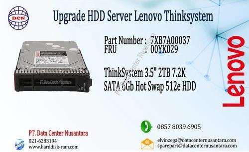 7XB7A00037 | ThinkSystem 2.5" 2TB 7.2K SATA 6Gb Hot Swap 512e HDD