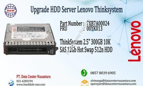 7XB7A00024 | ThinkSystem 2.5" 300GB 10K SAS 12Gb Hot Swap 512n HDD