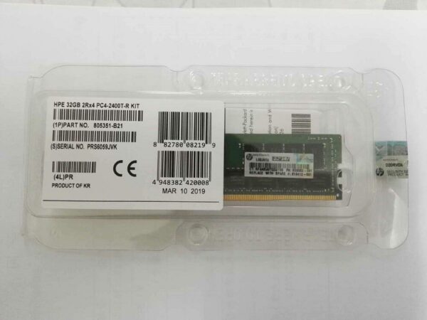 805351 B21 | HPE 32GB (1x32GB) dual rank x4 DDR4 2400 CAS 17 17 17 registered memory kit