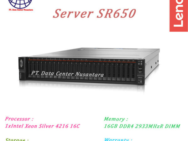 7X06A0CRSG ThinkSystem SR650 Xeon Silver 4216 16C / 16GB / 2x960GB