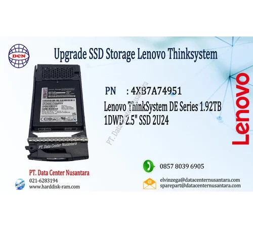4XB7A74951 | Lenovo ThinkSystem DE Series 1 92TB 1DWD 2 5" SSD 2U24