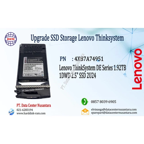 4XB7A74951 | Lenovo ThinkSystem DE Series 1 92TB 1DWD 2 5" SSD 2U24