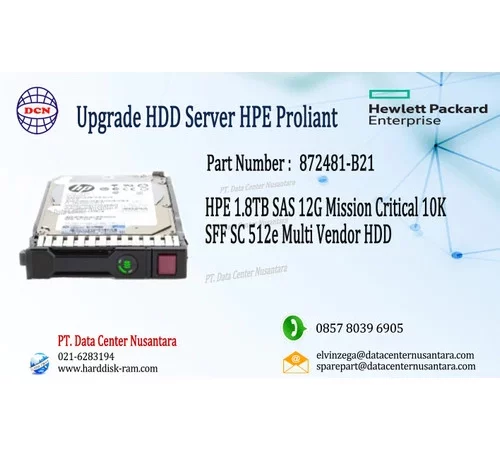 872481 B21 | HPE 1 8TB SAS 12G Mission Critical 10K SFF SC 512e Multi Vendor HDD