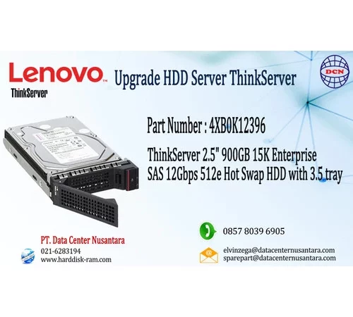 4XB0K12396 | ThinkServer 2 5" 900GB 15K Enterprise SAS 12Gbps 512e HDD