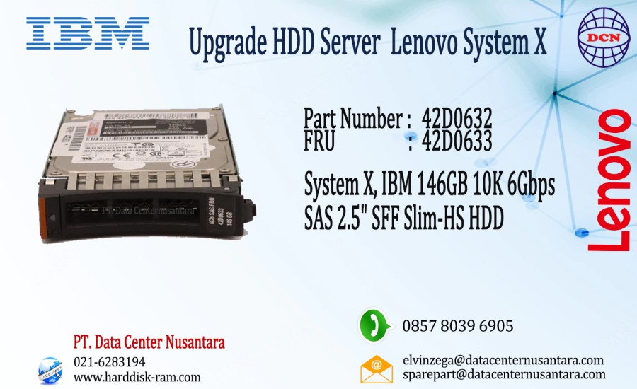 42D0632 | IBM 146GB 10K 6Gbps SAS 2 5" SFF Slim HS HDD
