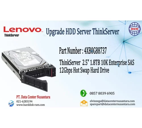 4XB0G88737 | ThinkServer 2 5" 1 8TB 10K Enterprise SAS 12Gbps HDD