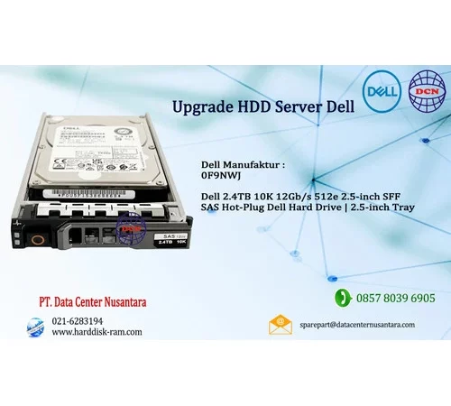 400 AVEZ | 0F9NWJ Dell 2 4TB 10K 12Gb/s 512e 2 5" SFF SAS Hot Plug Dell Hard Drive | 2 5" Tray