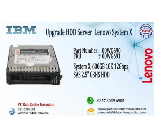00WG690 | IBM 600GB 10K 12Gbps SAS 2 5" G3HS HDD