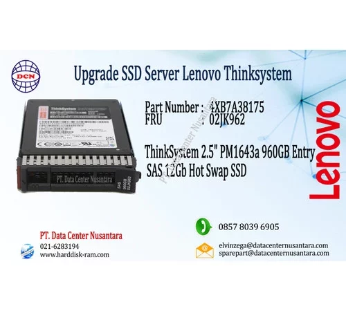 4XB7A38175 | ThinkSystem 2 5" PM1643a 960GB Entry SAS 12Gb Hot Swap SSD