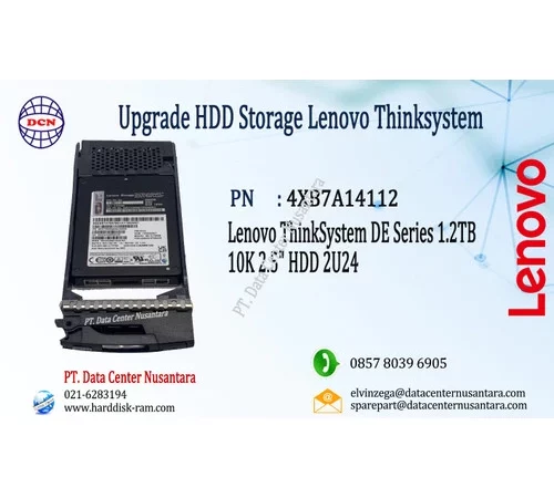 4XB7A14112 | Lenovo ThinkSystem DE Series 1 2TB 10K 2 5" HDD 2U24