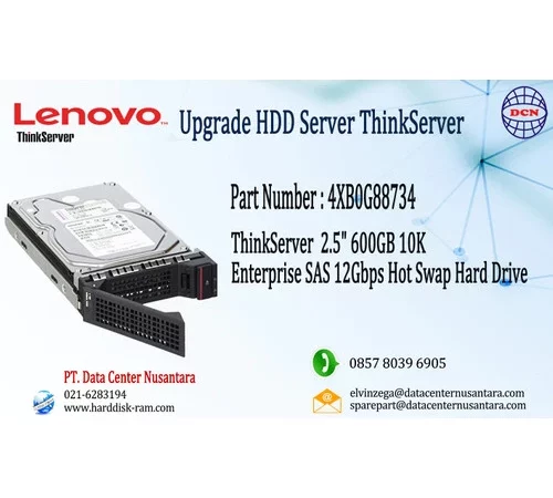 4XB0G88734 | ThinkServer 2 5" 600GB 10K Enterprise SAS 12Gbps HDD