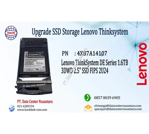 4XB7A14107 | Lenovo ThinkSystem DE Series 1 6TB 3DWD 2 5" SSD SED FIPS 140 2 2U24
