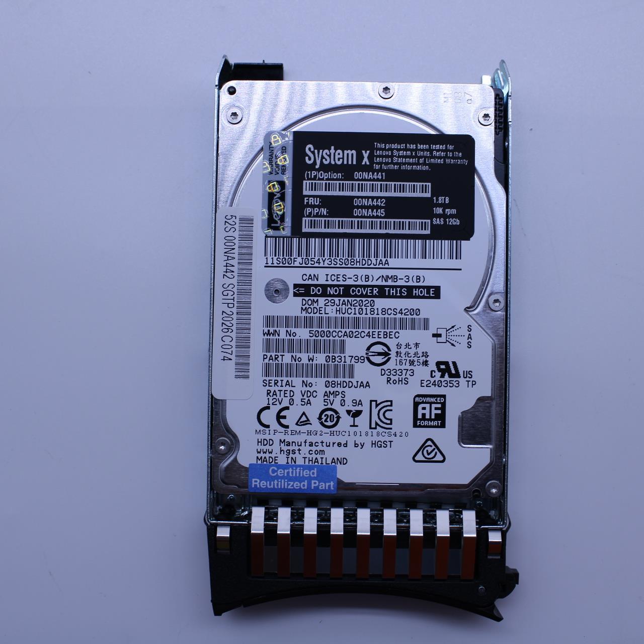 00NA441 | Lenovo 1 8TB 10K 6Gbps SAS 2 5" G2HS 512e HDD Image 3