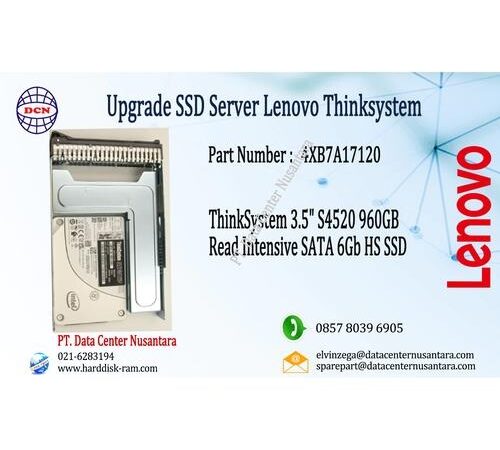 4XB7A17120 | ThinkSystem 3 5" S4520 960GB Read Intensive SATA 6Gb HS SSD