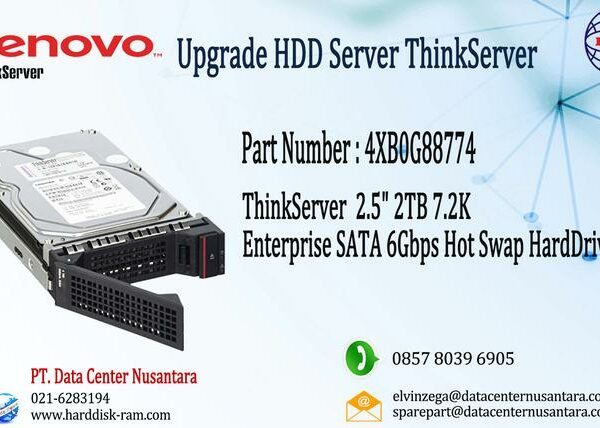 4XB0G88774 | ThinkServer 2 5" 2TB 7 2K Enterprise SATA 6Gbps Hot Swap HDD