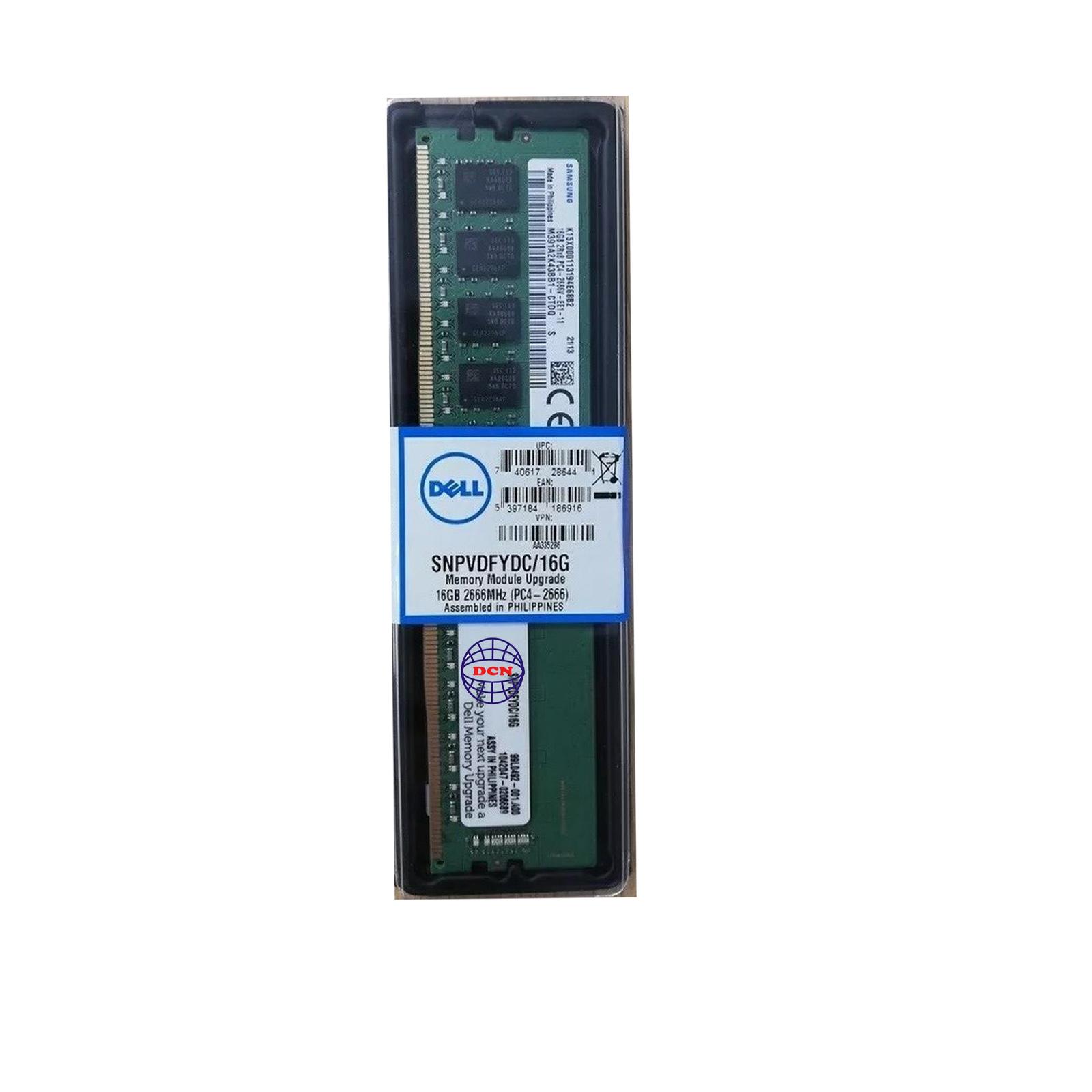 SNPVDFYDC/16G | Dell Memory Upgrade 16GB 2Rx8 DDR4 UDIMM 2666 MT/s ECC